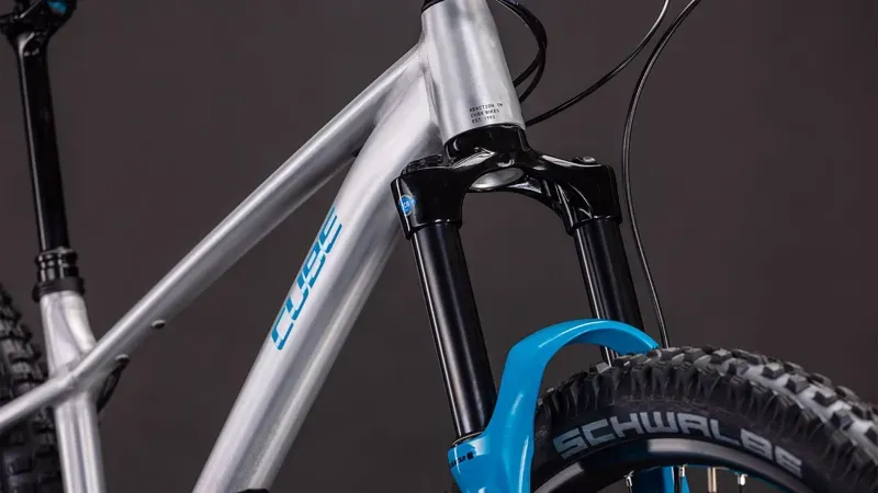 Cube Reaction TM One Mountain Bike In Raw Metal/Blue-6