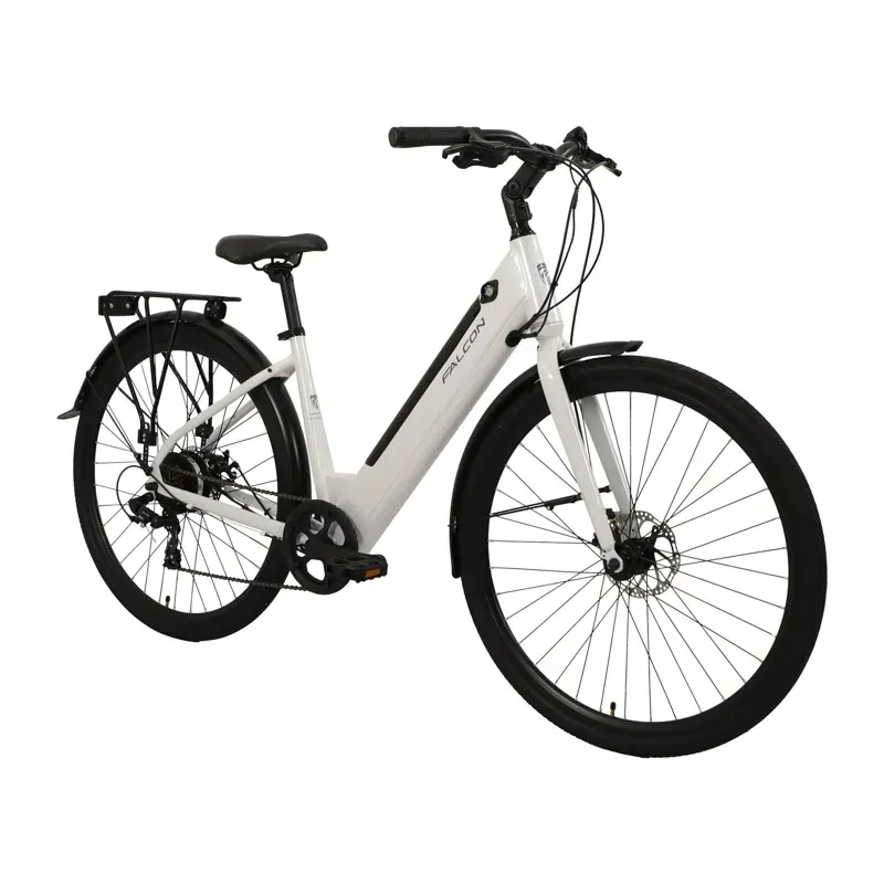 Falcon Liberty Low Step Electric Hybrid Bike in Off-White-1