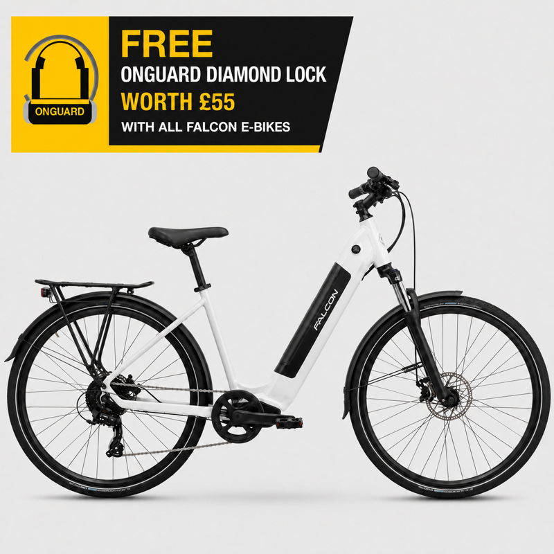 Falcon Liberty Low Step Electric Hybrid Bike in Off-White-9