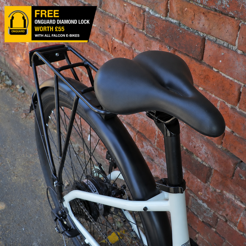 Falcon Liberty Low Step Electric Hybrid Bike in Off-White-8