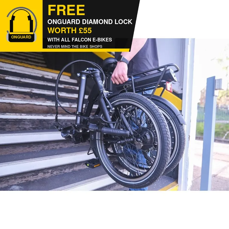 Falcon Breeze Low Step Electric Folding Bike in Black-13